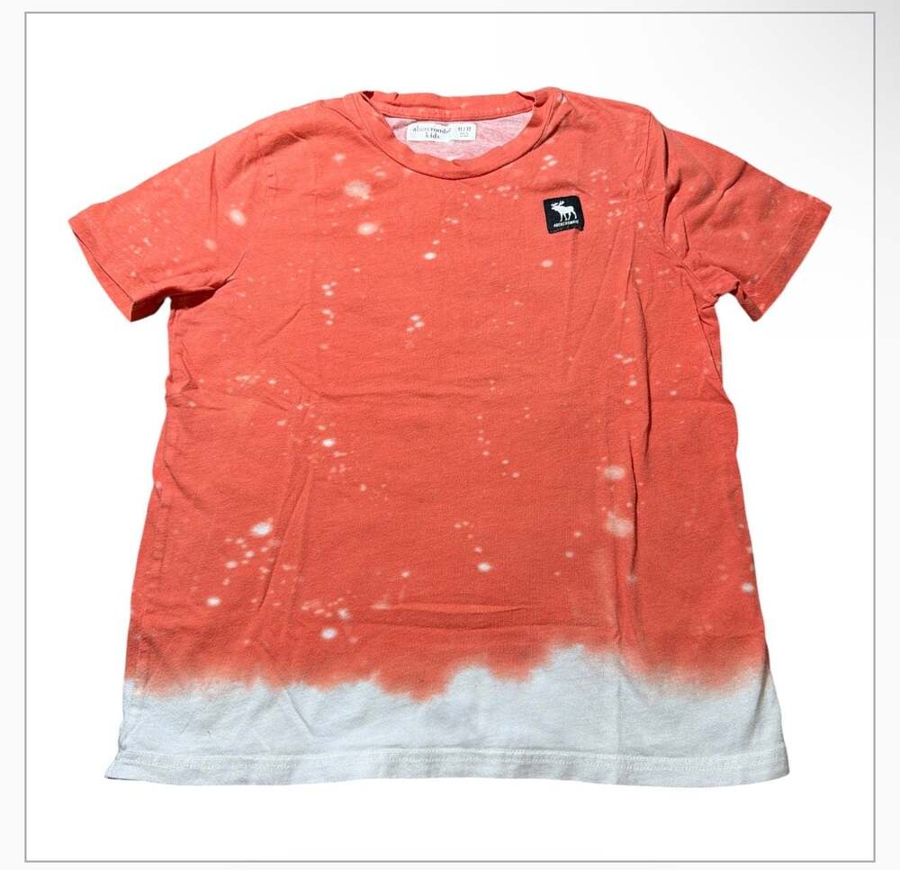 Abercrombie Kids Bleached Dip Dye Orange Short Sleeve T-Shirt Size 11/12